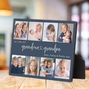 Plaque Photo Collage de photos de grands-parents modernes Cœur