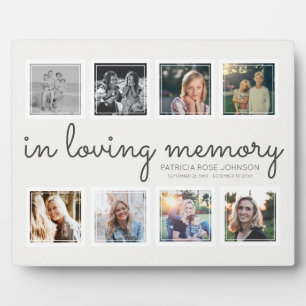 Plaque Photo Collage de photos en souvenir affectueux