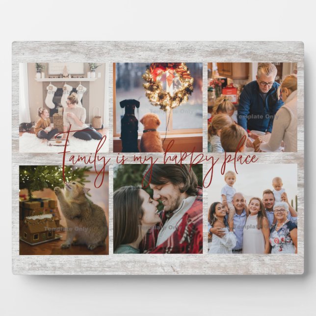 Plaque Photo Collage de photos familiales AgritourismeTypograph (Devant)
