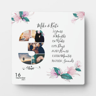 Plaque Photo Collage de photos personnalisé Couple Script Amour