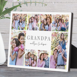 Plaque Photo Collage de photos simple pour grand-père