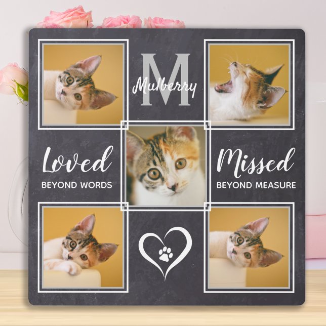 Plaque Photo Collage de photos unique de Cat Memorial (Créateur téléchargé)