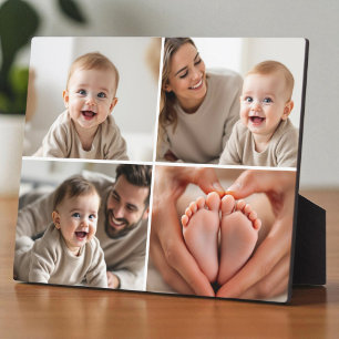 Plaque Photo Collage personnalisé de 4 photos de bébé mignon
