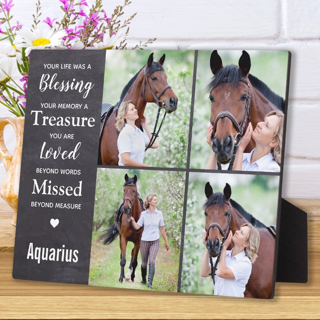 Plaque Photo Collage photo commémoratif de cheval (Créateur téléchargé)