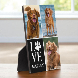 Plaque Photo Collage photo de 3 empreintes de pattes de chien A