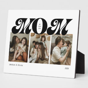 Plaque Photo Collage photo de 3 Retro Bold Mom