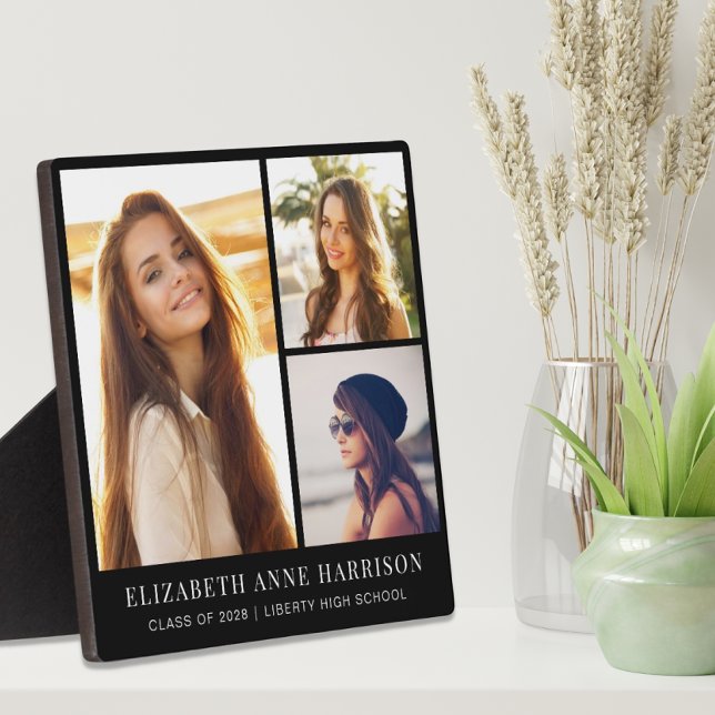 Plaque Photo Collage photo de 3e année noir (Créateur téléchargé)