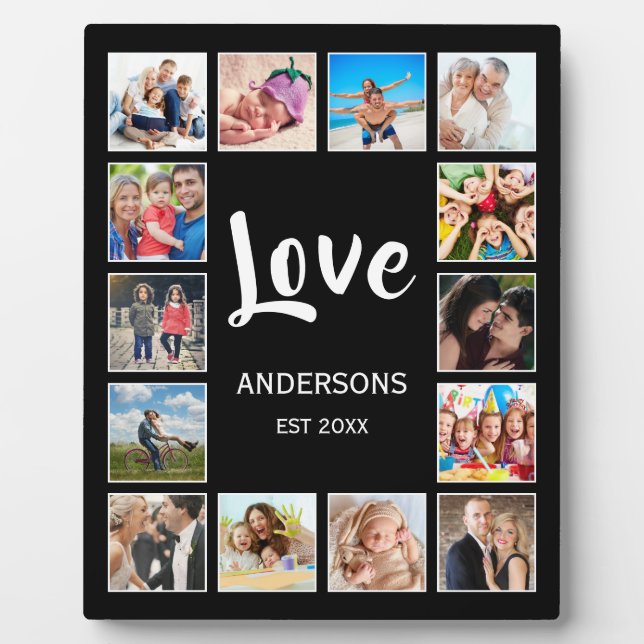 Plaque Photo Collage photo de famille personnalisée Noir person (Devant)