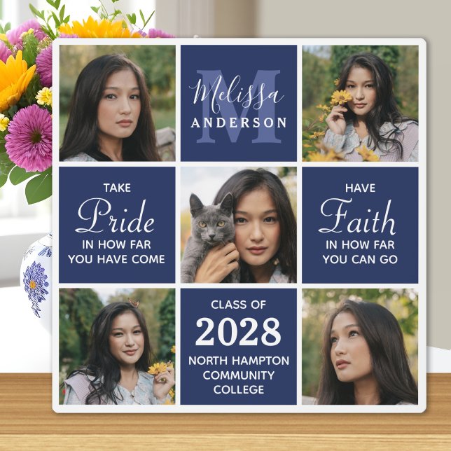 Plaque Photo Collage photo de la 5e année moderne Marine Bleu G (Créateur téléchargé)