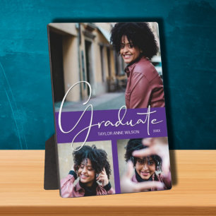 Plaque Photo Collage photo de la graduation violette