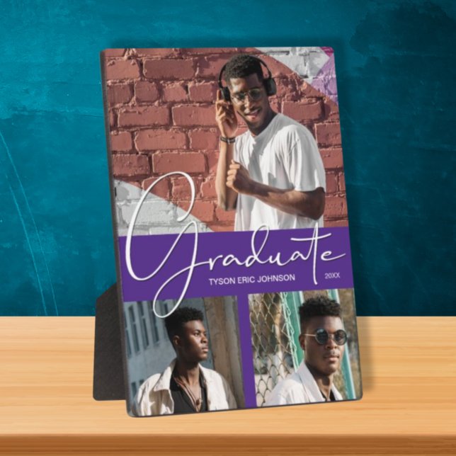Plaque Photo Collage photo de la graduation violette (Créateur téléchargé)