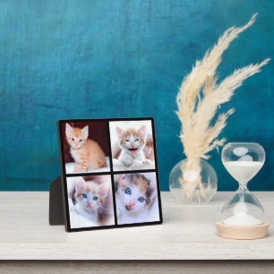 Plaque Photo Collage photo de quatre chats noir