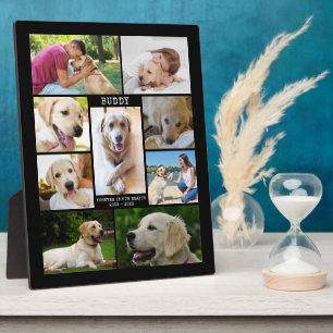 Plaque Photo Collage photo de souvenir de chien Dates Nom Noir