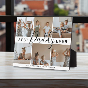 Plaque Photo Collage photo moderne 'Best Daddy Ever'