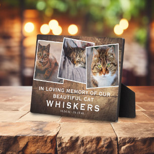 Plaque Photo Collage photo moderne mémorial chat/ chien rustiqu