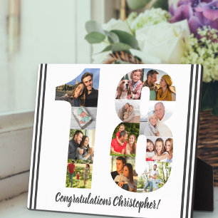 Plaque Photo Collage photo Numéro personnalisé 18 Anniversaire