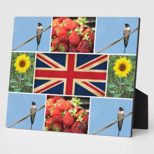 Plaque Photo Collage photo personnalisable & drapeau du Royaume