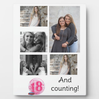 Plaque Photo Collage photo personnalisé 5 | 18e anniversaire