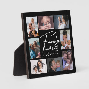 Plaque Photo Collage photo personnalisé 8 Famille Love Citation