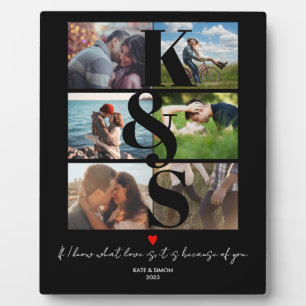 Plaque Photo Collage photo personnalisé Couples Cadeaux initial