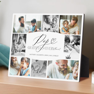 Plaque Photo Collage Photo personnalisé élégant pour grand-père