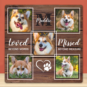 Plaque Photo Collage photo personnalisé en souvenir d'un chien 