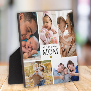 Plaque Photo Collage photo personnalisé Nous vous aimons maman