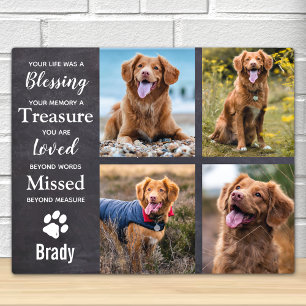 Plaque Photo Collage photo personnalisé pour mémorial de chien