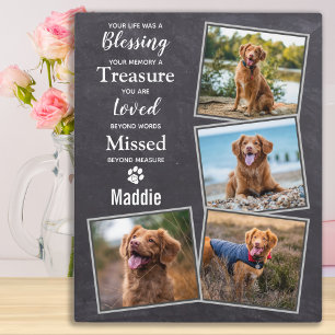 Plaque Photo Collage photo rustique d'animaux familiers Mémoria