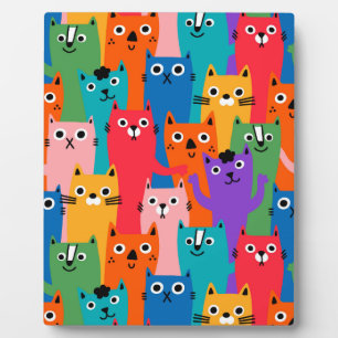 Plaque Photo Colorful cats