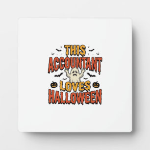 Plaque Photo Comptable Halloween Chemise Vintage Ghost Design_1