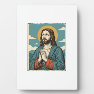Plaque Photo Conception de chemise religieuse Sauveur priant vi
