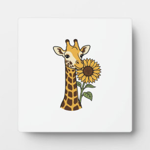 Plaque Photo Conception de vecteur de tournesol de girafe vinta