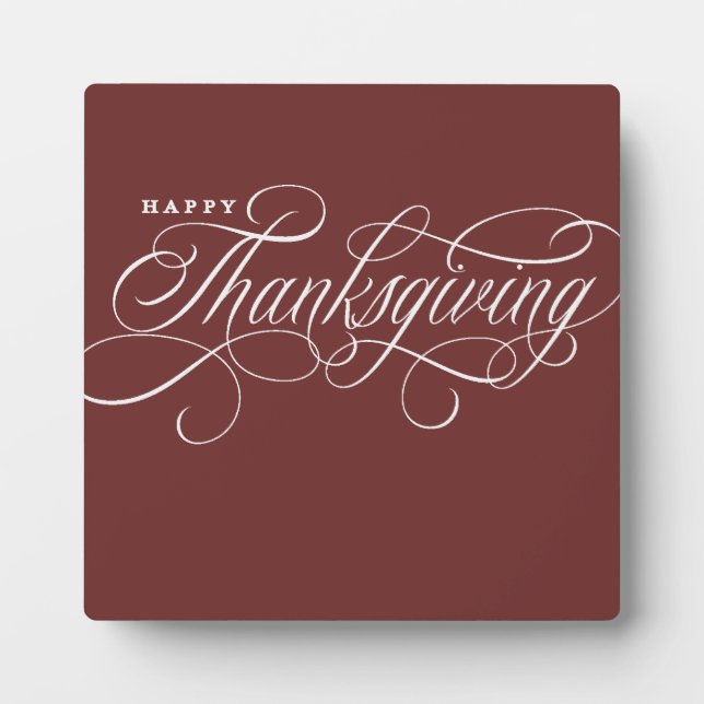 Plaque Photo Conception élégante de scripts de Bon thanksgiving (Devant)