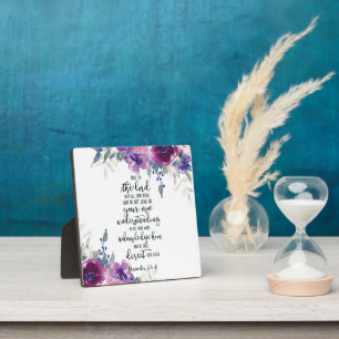 Plaque Photo Confiance dans le Seigneur floral