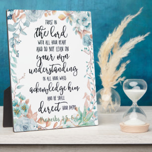 Plaque Photo Confiance dans le Seigneur floral