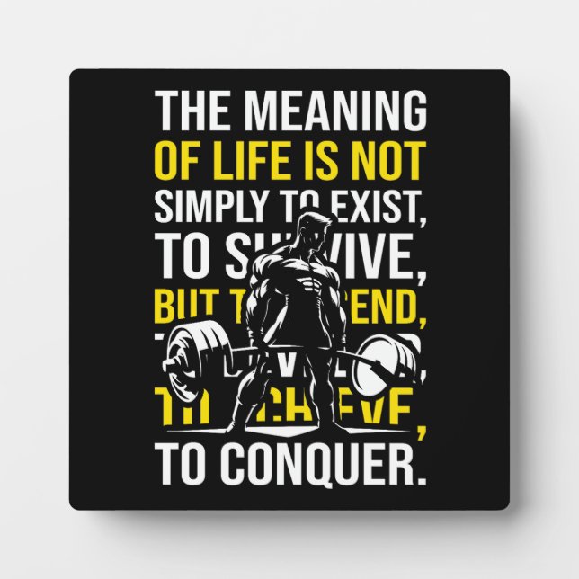 Plaque Photo Conquer - Gymnase Motivationnelle, Fitness d'entra (Devant)
