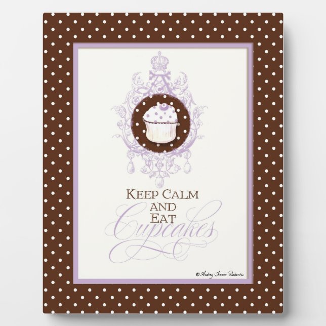Plaque Photo Conserver le calme et manger des gâteaux - Audrey  (Devant)