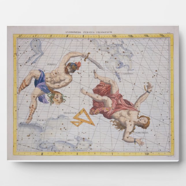 Plaque Photo Constellation de Perseus et Andromeda, de 'Atla (Devant)