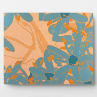 Plaque Photo Contemporary Leaf Design in Peach 