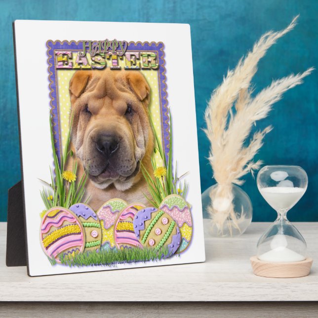 Plaque Photo Cookies de Pâques - Shar Pei (Côté)