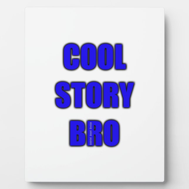 Plaque Photo Cool Story Bro (Devant)