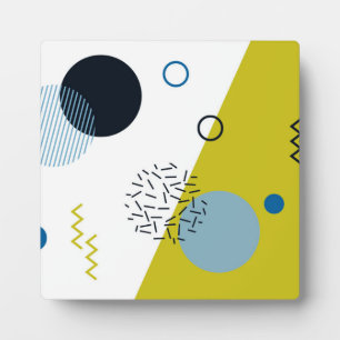 Plaque Photo Cool, tendance, moderne, vert Memphis