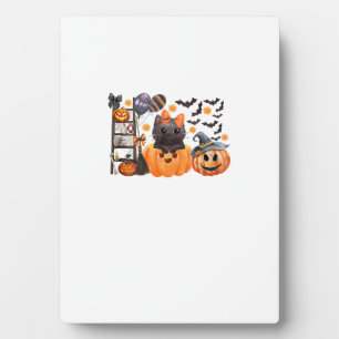 Plaque Photo Coquette Halloween Mignon Chat Nœuds Citrouille Ép