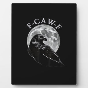 Plaque Photo Corbeau F-Caw-F Oiseau Drôle Lune Gothique Humour 