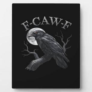 Plaque Photo Corbeau F-Caw-F Oiseau Drôle Lune Rétro Classique