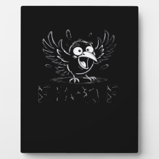 Plaque Photo Corbeau, Oiseau Retro F-Caw-F Corbeau Drôle Corbea