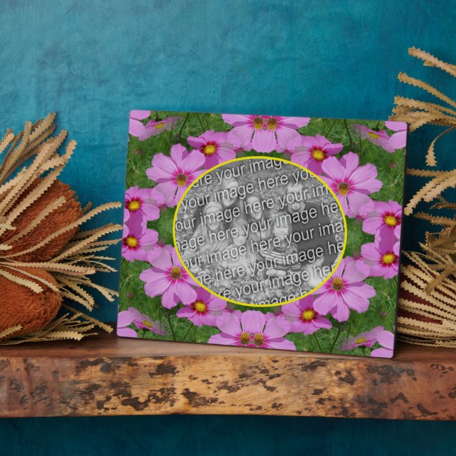 Plaque Photo Cosmos Rose Fleurs Faisy Ajouter Votre Photo (Côté)