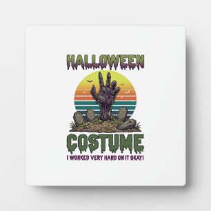 Plaque Photo Costume Halloween Main de Zombie Cimetière Pierres