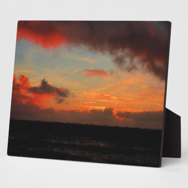 PLAQUE PHOTO COUCHER DE SOLEIL SUR LA MER (Côté)